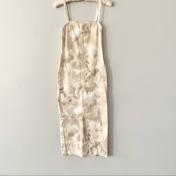 NWT Zara Tie Dye Ribbed Fitted Tan Dress (Sold out online) - Picture 3 of 5